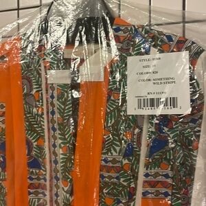 Tory Burch dress, sz 10 Something Wild Stripe; $598, pleats, elastic waist